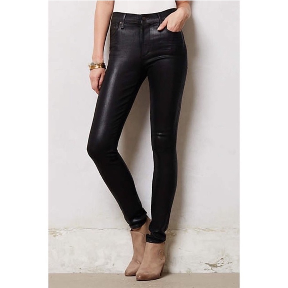Citizens of Humanity Rocket High Rise Skinny Coated Black Pants Size 28